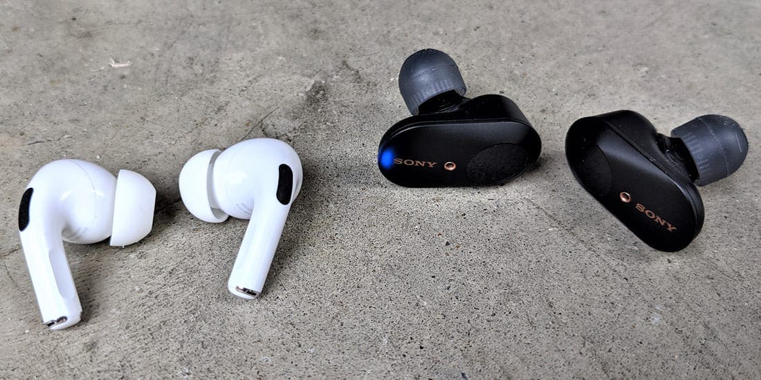 Сравнение на AirPods Pro срещу Sony WF-1000XM3 Сравнение на AirPods Pro срещу Sony WF-1000XM3